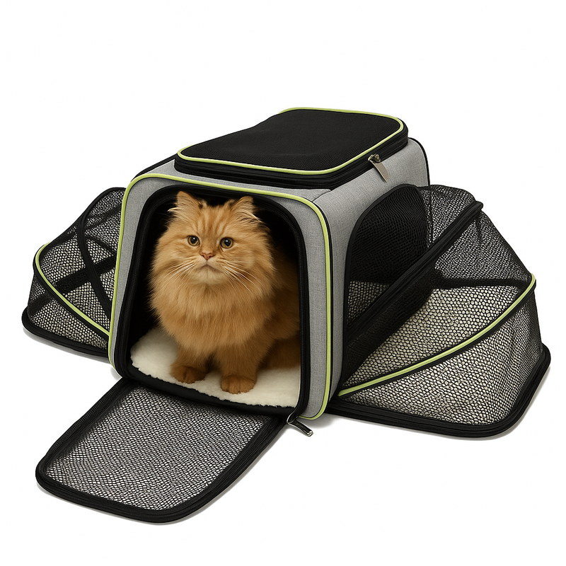 Mochila Pet Dobrável – Ventilada, Expansível e Portátil