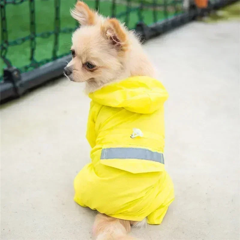 Capa de Chuva Petelícia – Impermeável com Faixa Refletiva para Cães Pequenos