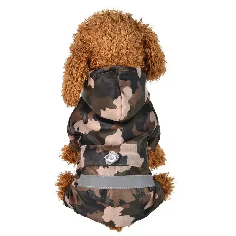 Capa de Chuva Petelícia – Impermeável com Faixa Refletiva para Cães Pequenos